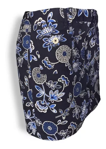 Falda Azul Estampada Con Flores Falda Marca Loft 7 Falda Azul Estampada Con Flores Falda Marca Loft – Image 5
