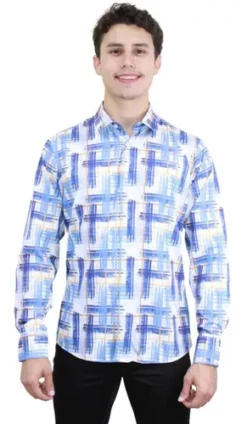 Camisa De Caballero Manga Larga Marca Benziny Ls5050 Casual