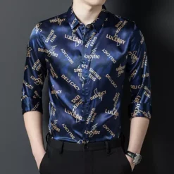 OEM Gold Cat Print Camisas Para Hombre Marca De Lujo Manga Larga -Lee || Dockers Soldes Boutique D NQ NP 670881 CBT69566806984 052023 O