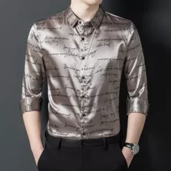 OEM Gold Cat Print Camisas Para Hombre Marca De Lujo Manga Larga -Lee || Dockers Soldes Boutique D NQ NP 689191 CBT69566806982 052023 O