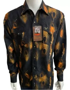 Camisa Vaquera Negra Manga Larga Hombre Marca Rodeo Carte