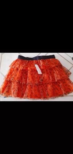 Falda Para Niña Talla 4 Naranja De Halloween