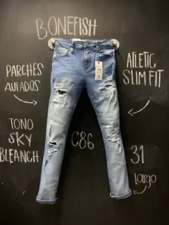 Pantalon De Hombre Skinny, Pantalon Roto Marca Bonefish 0348