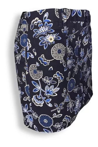 Falda Azul Estampada Con Flores Falda Marca Loft 4 Falda Azul Estampada Con Flores Falda Marca Loft – Image 2