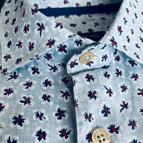 Camisa Marca Florentino De Hombre Regular Fit Lino Color Azu 3 Camisa Marca Florentino De Hombre Regular Fit Lino Color Azu – Image 2