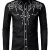 GENERIC Camisa Western Cowboy Masculina Marca Design Bordado Slim Fi