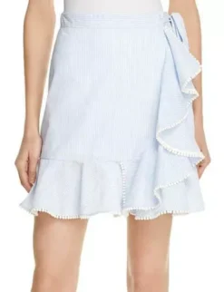 Falda Mini Celeste A Rayas Marca Aqua Talla M -Lee || Dockers Soldes Boutique D NQ NP 911282 MLM50014689837 052022 O