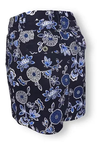 Falda Azul Estampada Con Flores Falda Marca Loft 8 Falda Azul Estampada Con Flores Falda Marca Loft – Image 6