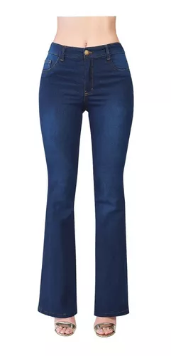 Pantalon Jeans Acampanado Tiro Alto Stretch Devendi Denim