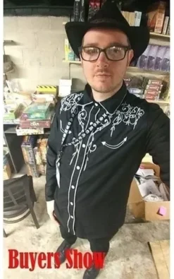 GENERIC Camisa Western Cowboy Masculina Marca Design Bordado Slim Fi -Lee || Dockers Soldes Boutique D NQ NP 948599 CBT70325594603 072023 O