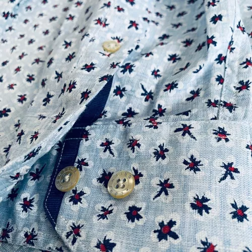 Camisa Marca Florentino De Hombre Regular Fit Lino Color Azu 5 Camisa Marca Florentino De Hombre Regular Fit Lino Color Azu – Image 4