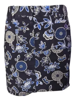 Falda Azul Estampada Con Flores Falda Marca Loft